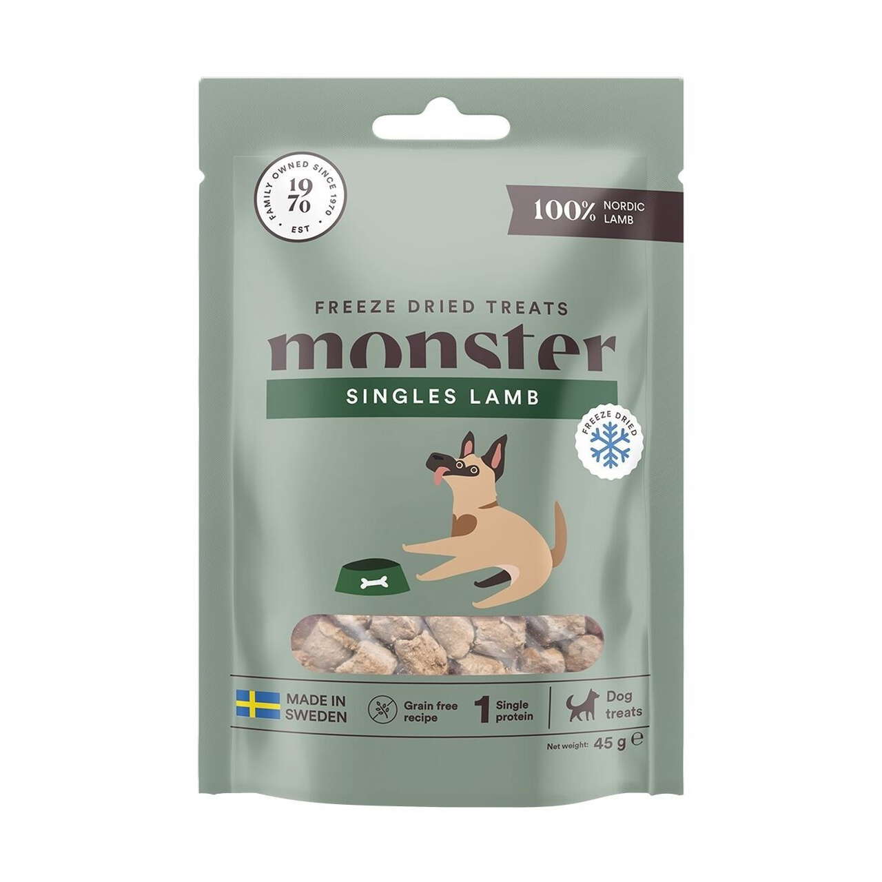 Monster Dog Treats Freeze Dried Lamb 45 g