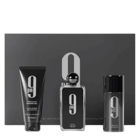 Afnan Perfumes 9PM Lahjapakkaus – 100ml EDP + 150ml Suihkugeeli + 150ml Deodoranttisuihke