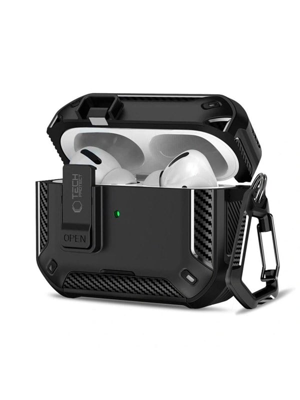 4kom.pl TECH-PROTECT CARBONOX Magsafe-fodral till Apple AirPods Pro 3 Black