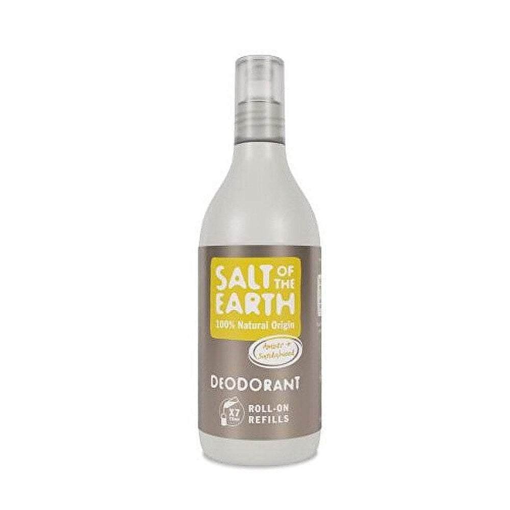 Maan suola Meripihka ja Santalwood -deodorantti, luonnollinen roll-on-täyttöpakkaus - 525ml