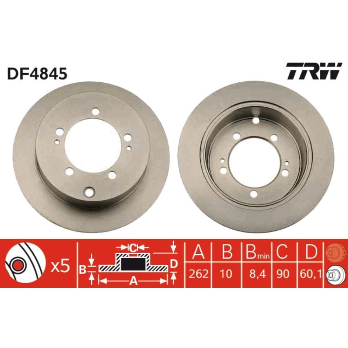 Jarrulevy TRW DF4845