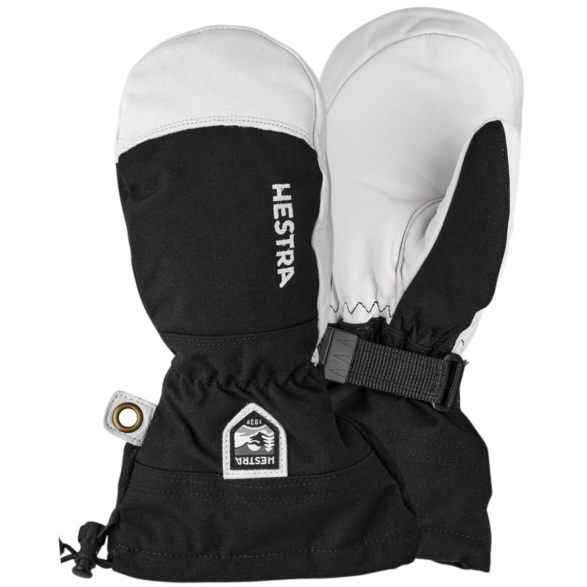 Hestra Army Leather Heli Ski Mittens Kids Black