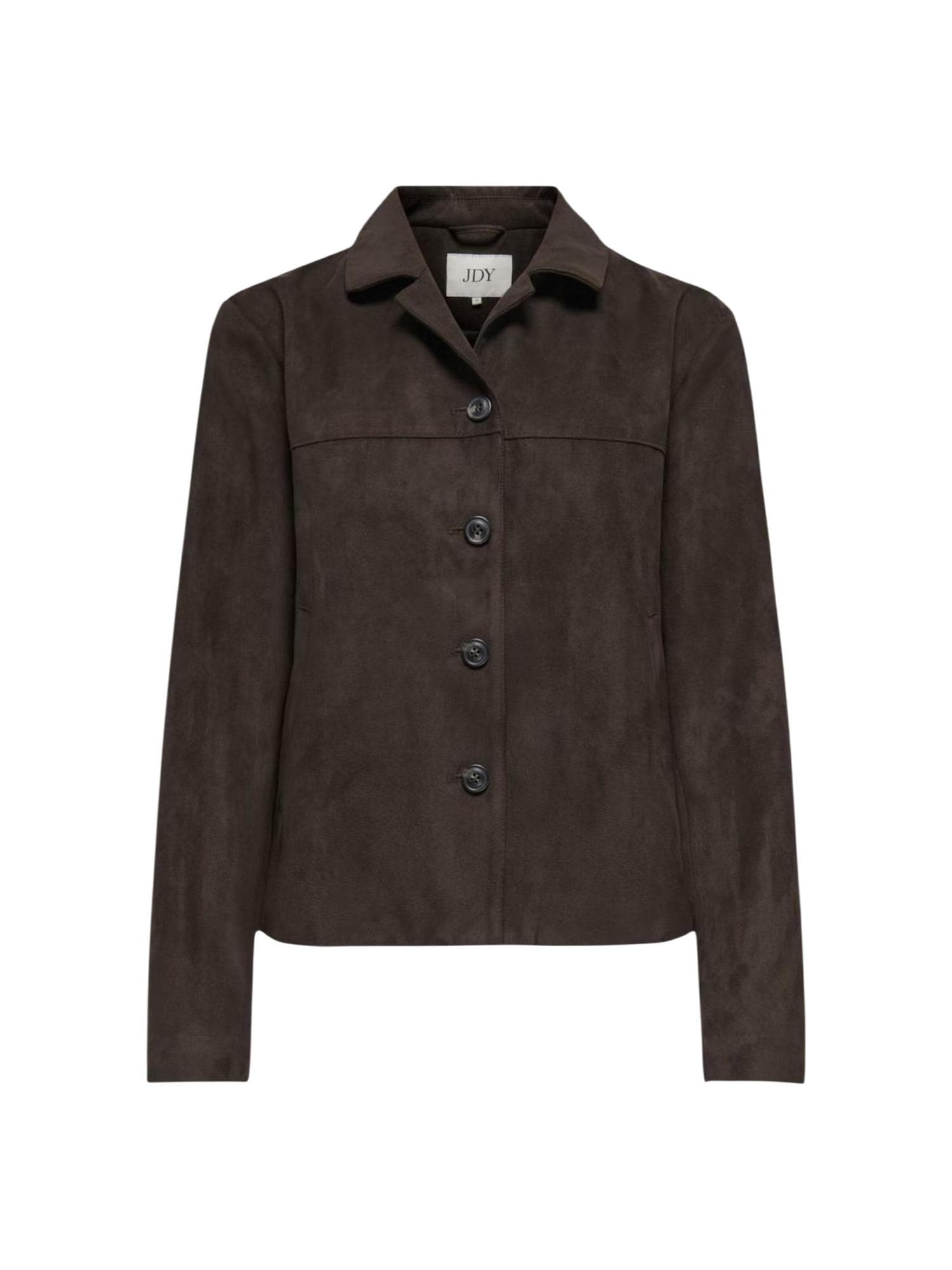 JDY Talvitakki 'JDYNICO FAUX SUEDE JACKET OTW SGO NOOS 15355087'  tummanruskea