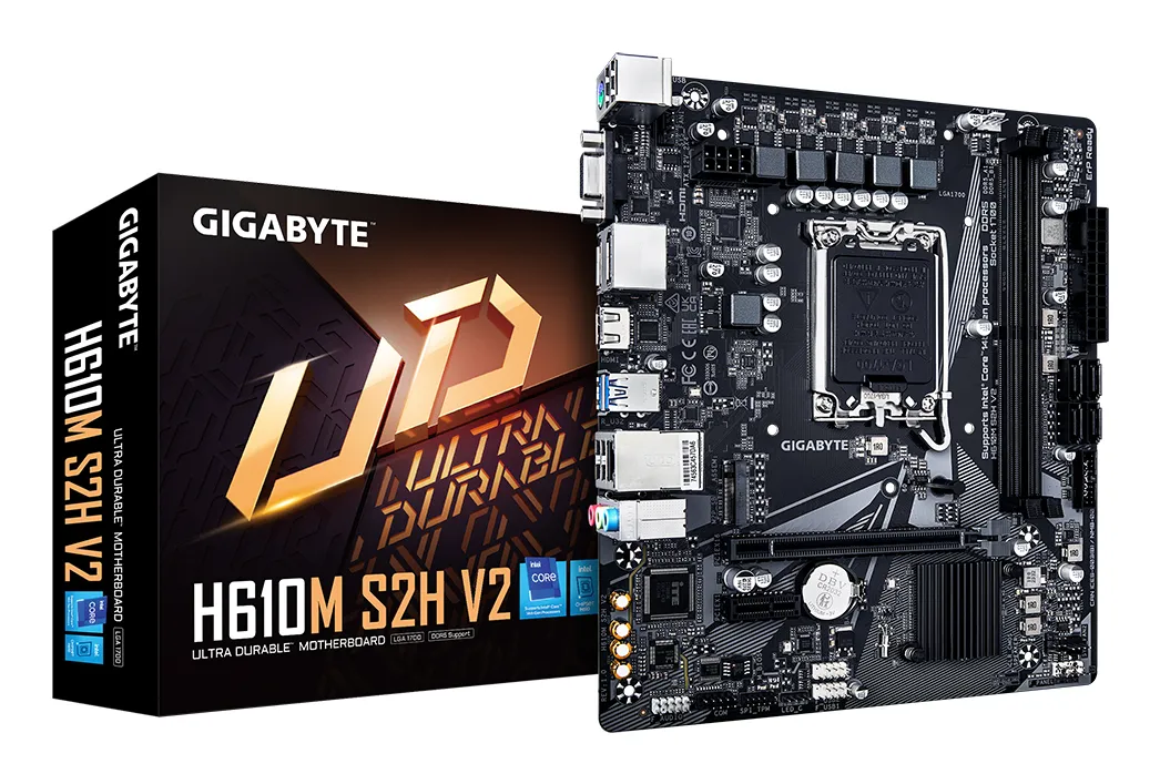 GIGABYTE H610M S2H V2 Emolevy - Intel H610 - Intel LGA1700 - DDR5 RAM - Micro-ATX