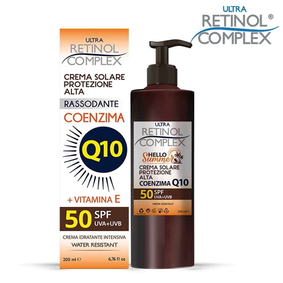 Retinol Complex Hello Summer Aurinkovoide Spf 50 Koentsyymi Q10 200 ml