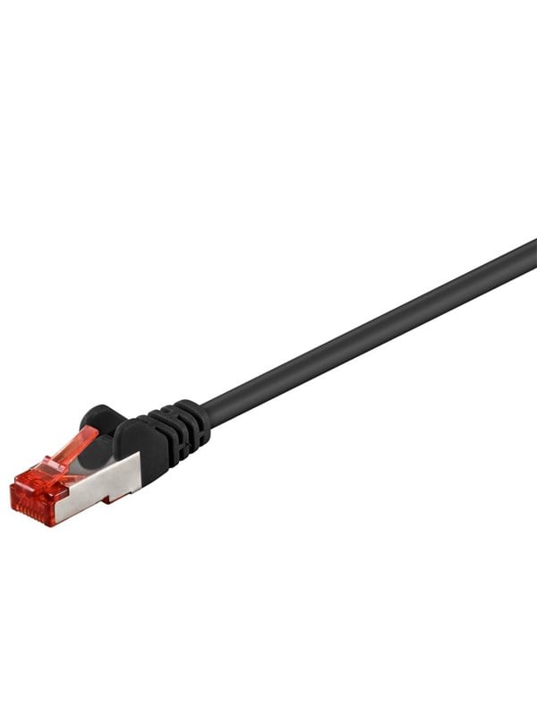 Goobay Patchkabel CAT 6, S/FTP (PiMF), svart, 10 m kopparklädd aluminiumtråd (CCA)