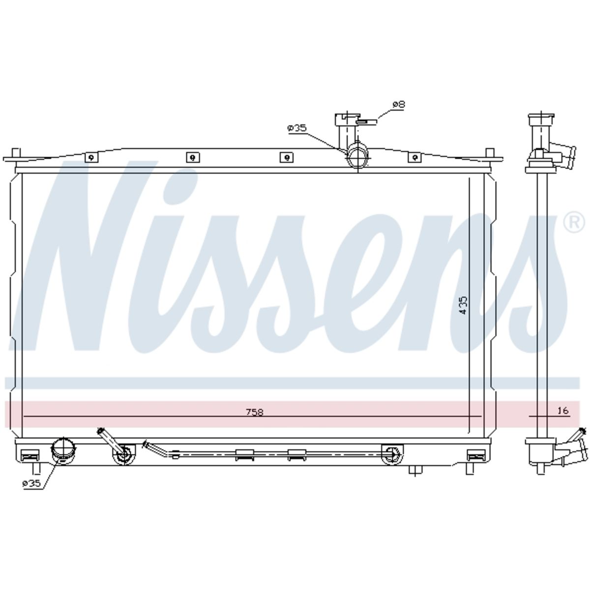 Jäähdytin, moottorin jäähdytys NISSENS 67505