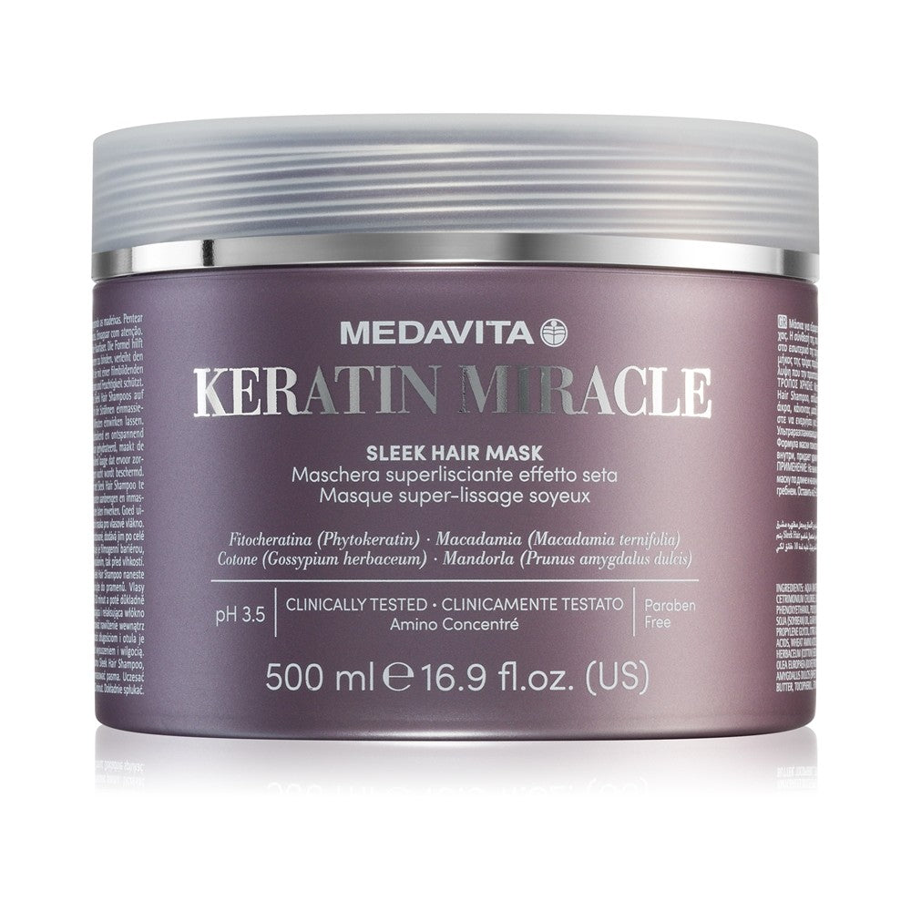 Medavita Keratin Miracle Sleek maschera kosteuttava suoristusrauta 500 ml