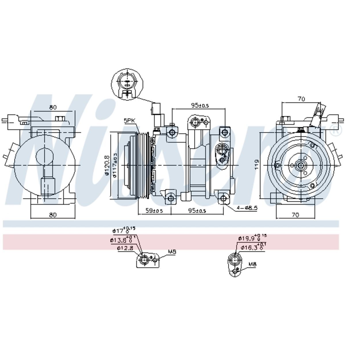 Ilmastoinnin kompressori NISSENS 890683