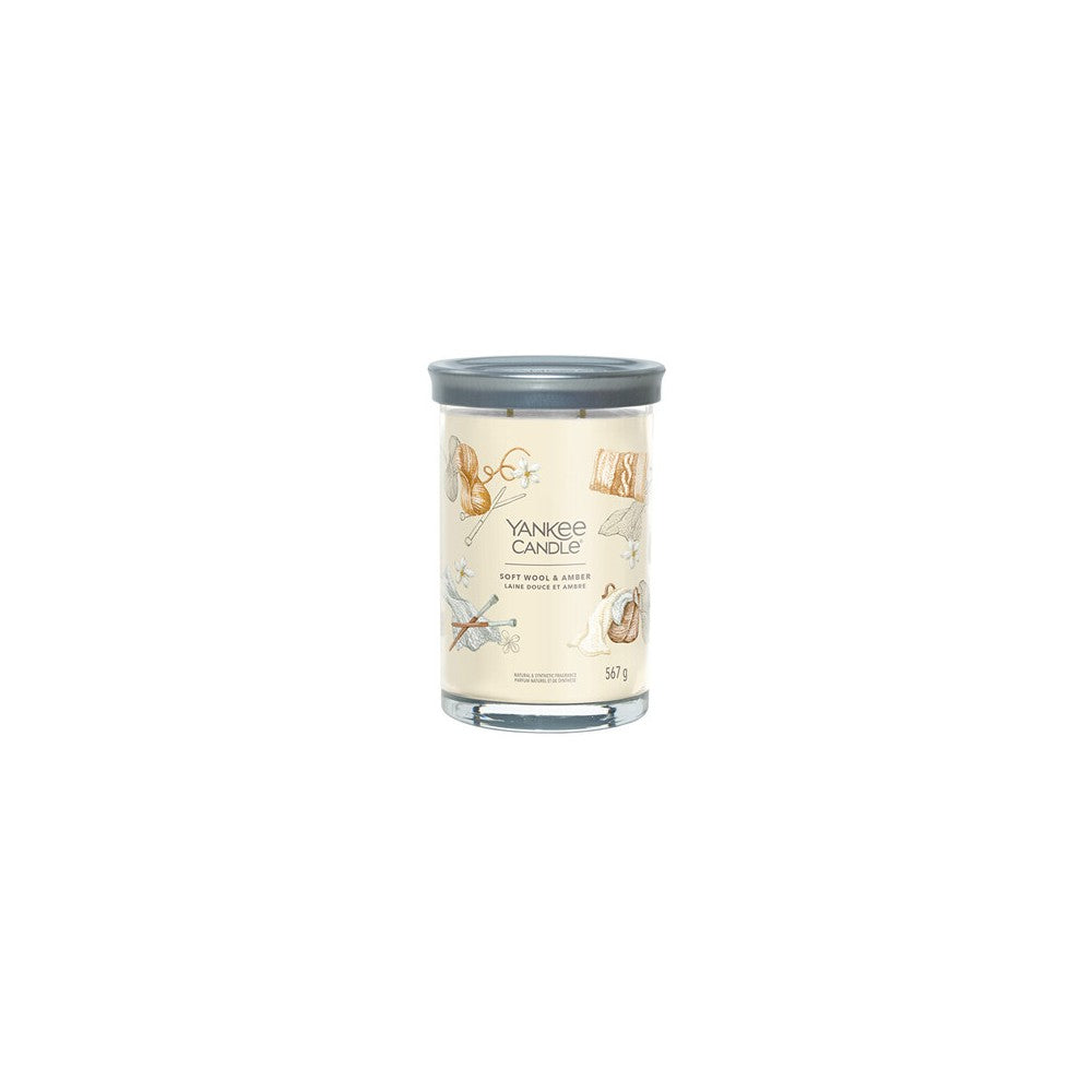 Yankee Candle Tumbler Signature -kynttilä pehmeästä villasta ja meripihkasta 567,0 g