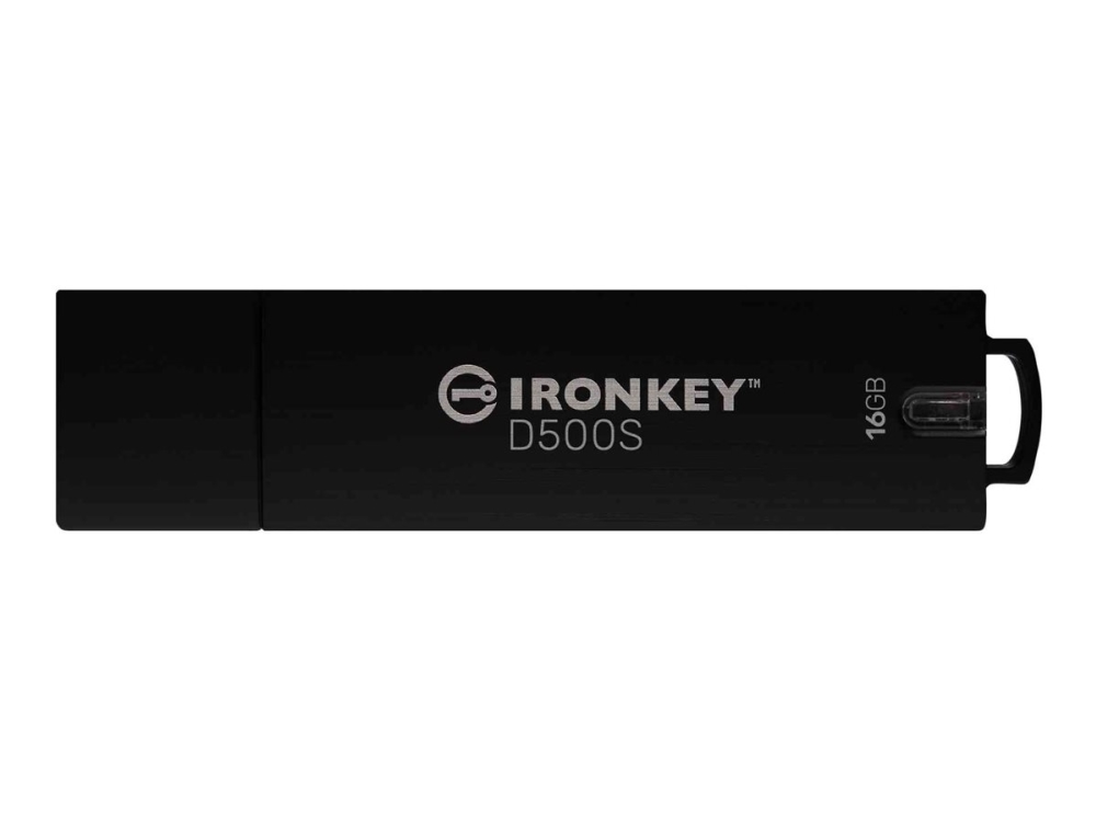 Kingston IronKey D500S USB 3.2 Gen 1 16 Gt -muistitikku, musta