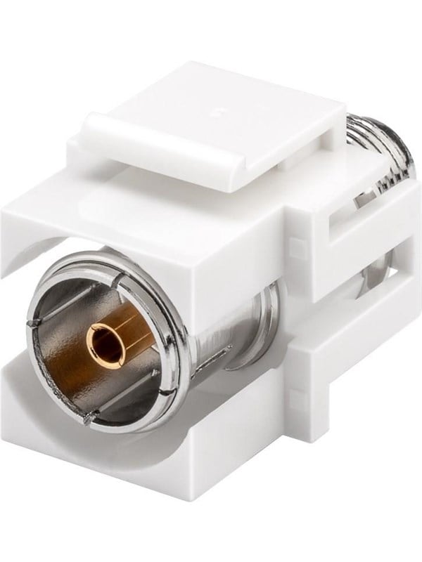 Goobay Keystone-modul, SAT/antenn, slätt infälld montering IEC / koaxialt uttag > F uttag 90 °