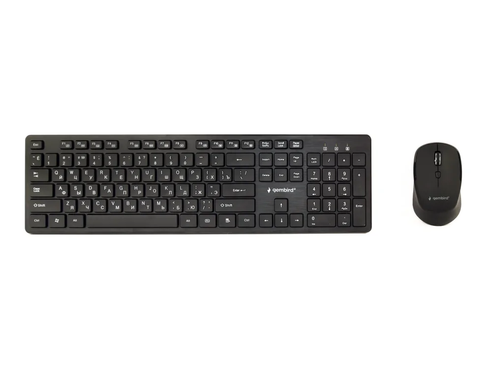 Gembird - keyboard and mouse set full size - QWERTY - Russian - black Input Device - Näppäimistö ja Hiirisetti - Venäläinen - Musta