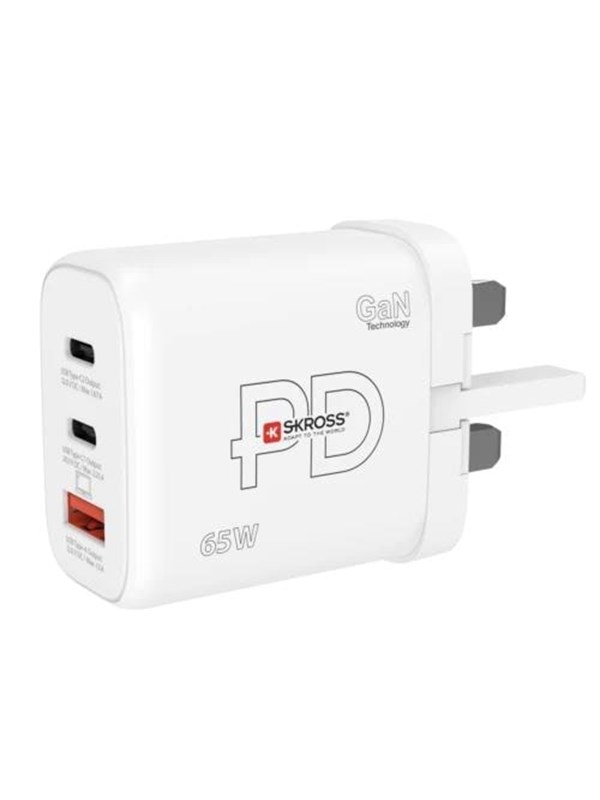 SKROSS Power Charger UK mfl. 2xUSB-C PD + 1xUSB-A GaN 65W