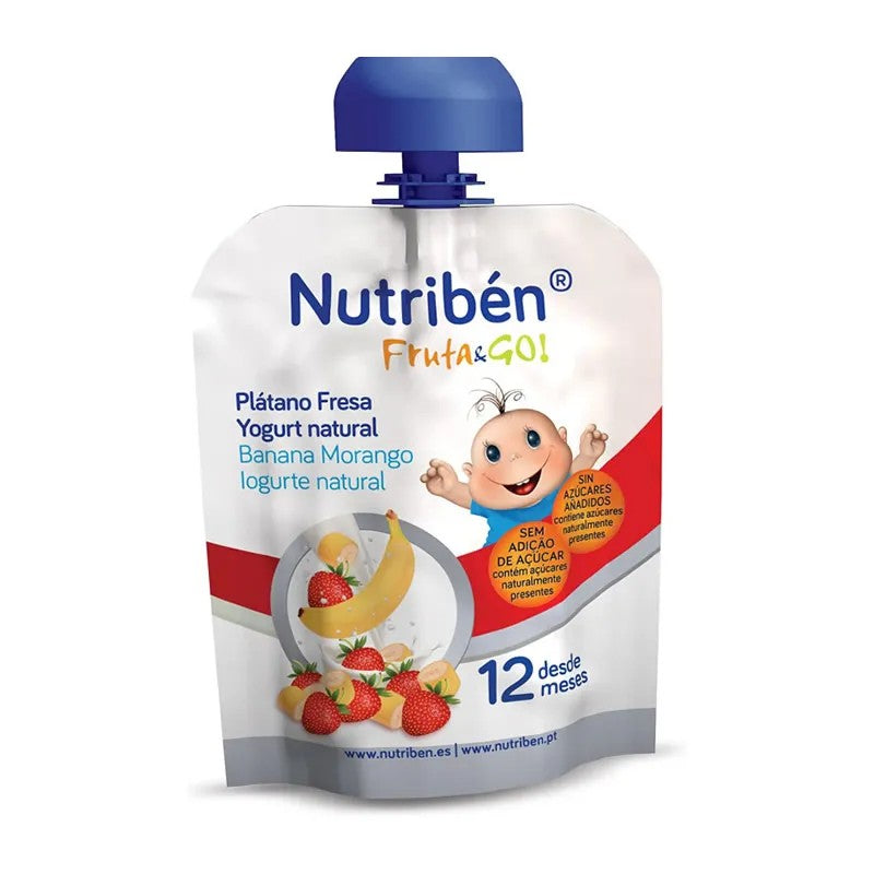 Nutribén Fruit & Go banaani, mansikka ja jogurtti naturale 90 g