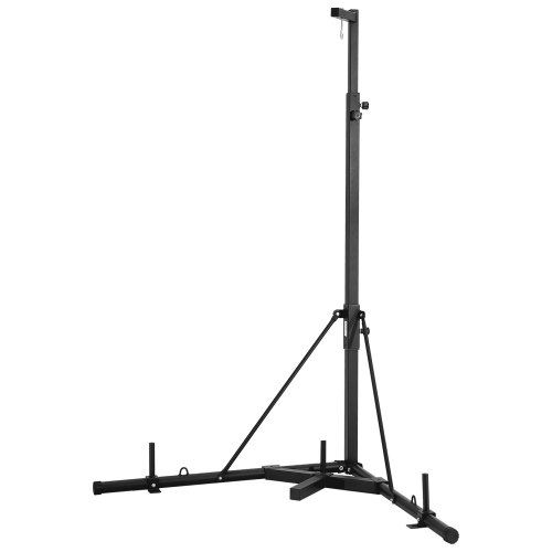 VEVOR Punching Bag Stand, Steel Heavy Duty Workout Training Equipment, Adjustable Height Boxing Punching Stand with Weighted Base, Holds Up to 140 lbs, Freestanding Sandbag Rack for Home Gym Fitness