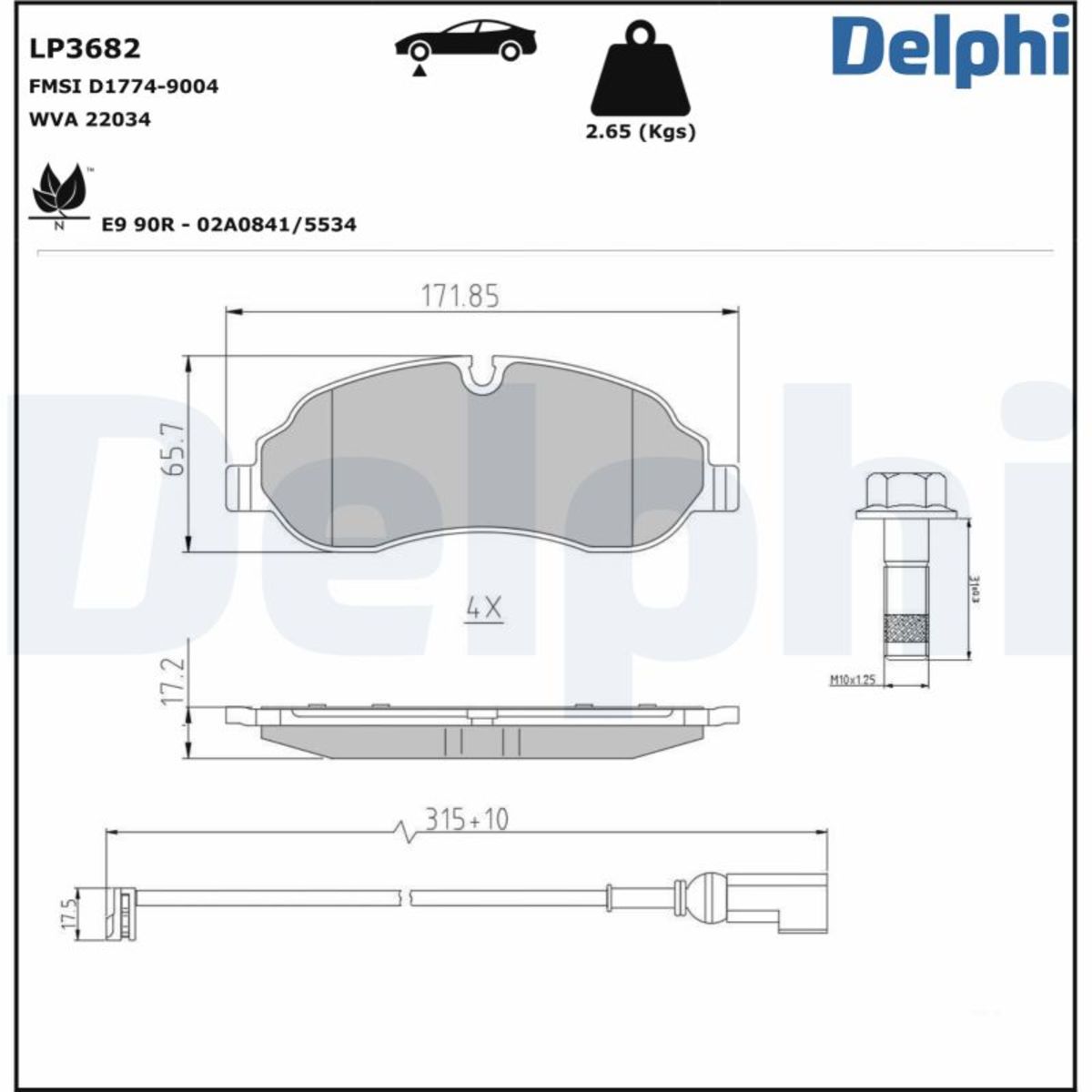 Jarrupalat, levyjarru DELPHI LP3682