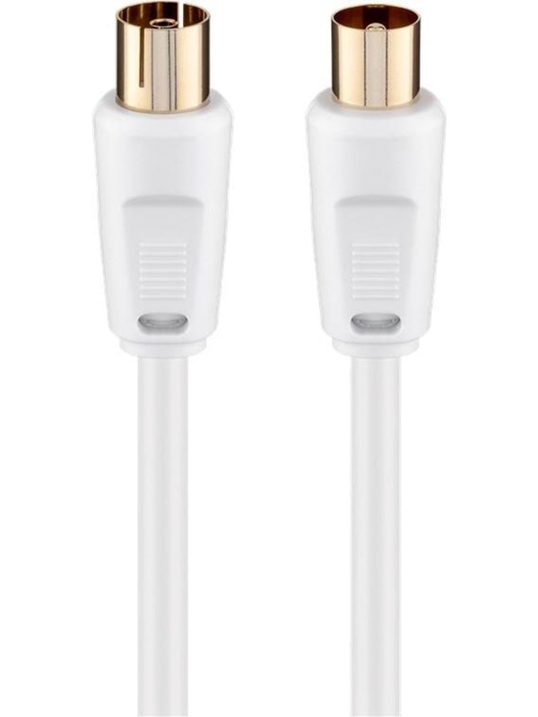 Goobay Antennkabel (80 dB), dubbelskärmad guldpläterad, koaxial-plugg > koaxial-uttag (helt skärmad)