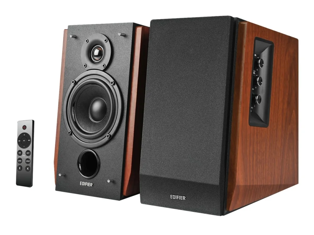 Edifier R1700BTS - 4" Bluetooth Bookshelf Speakers - 66W - Brown