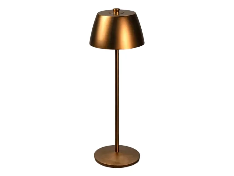 LED-akkukäyttöinen pöytävalaisin Eze, mattakupari, 32 cm, IP54, USB