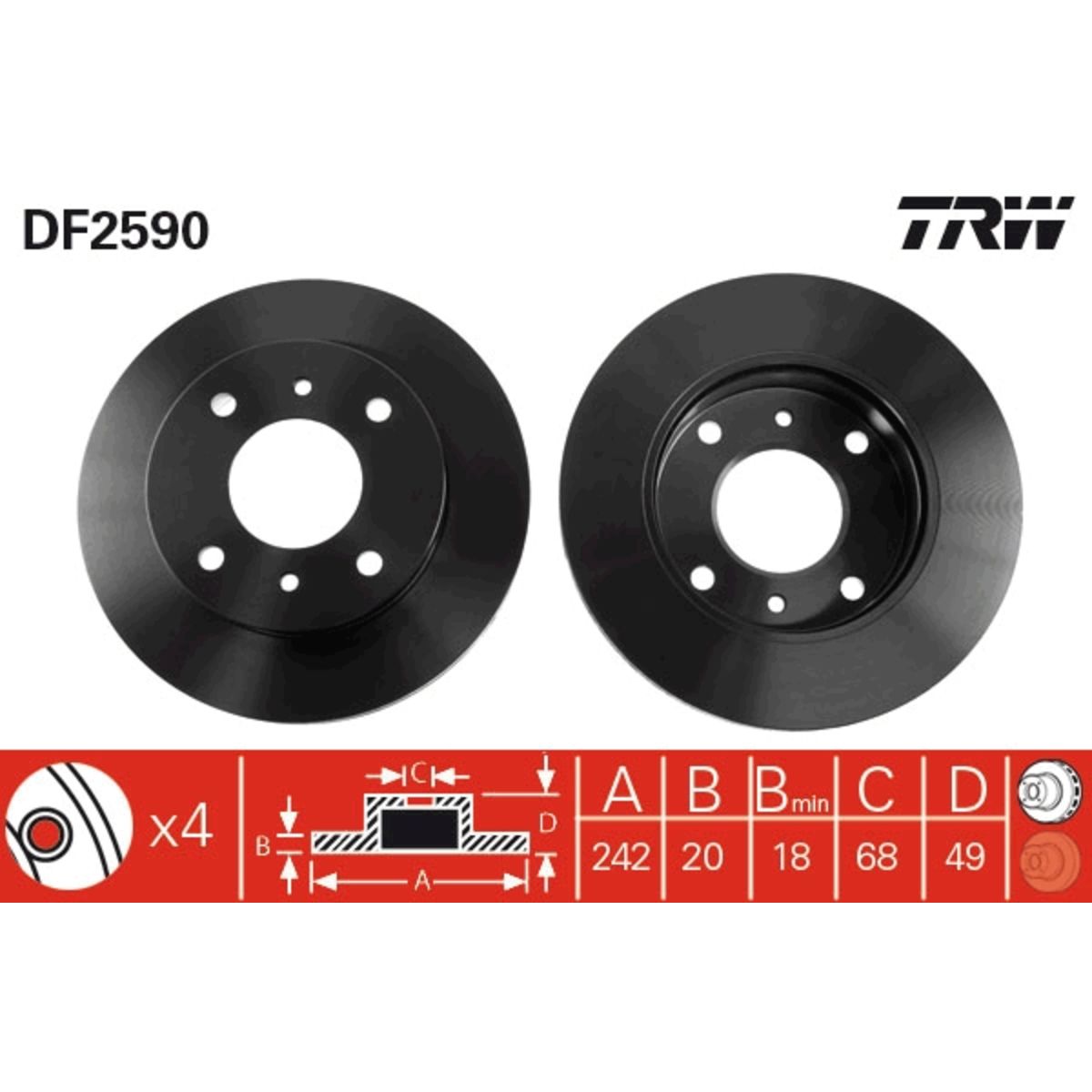 Jarrulevy TRW DF2590