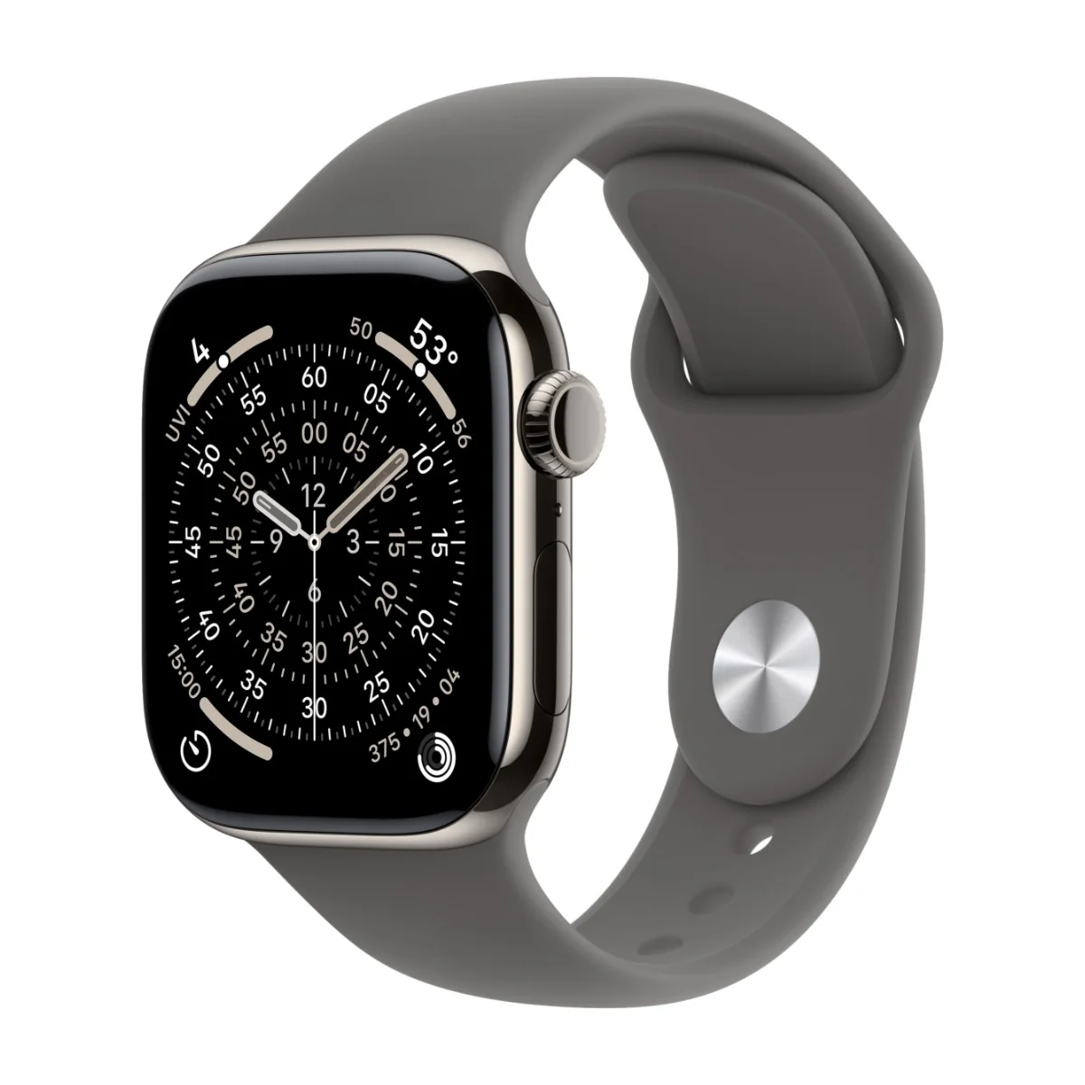 Apple Watch Series 11 GPS + Cell 42 mm luonnonvaalea titan, liuskeenharmaa urheiluranneke - M/L