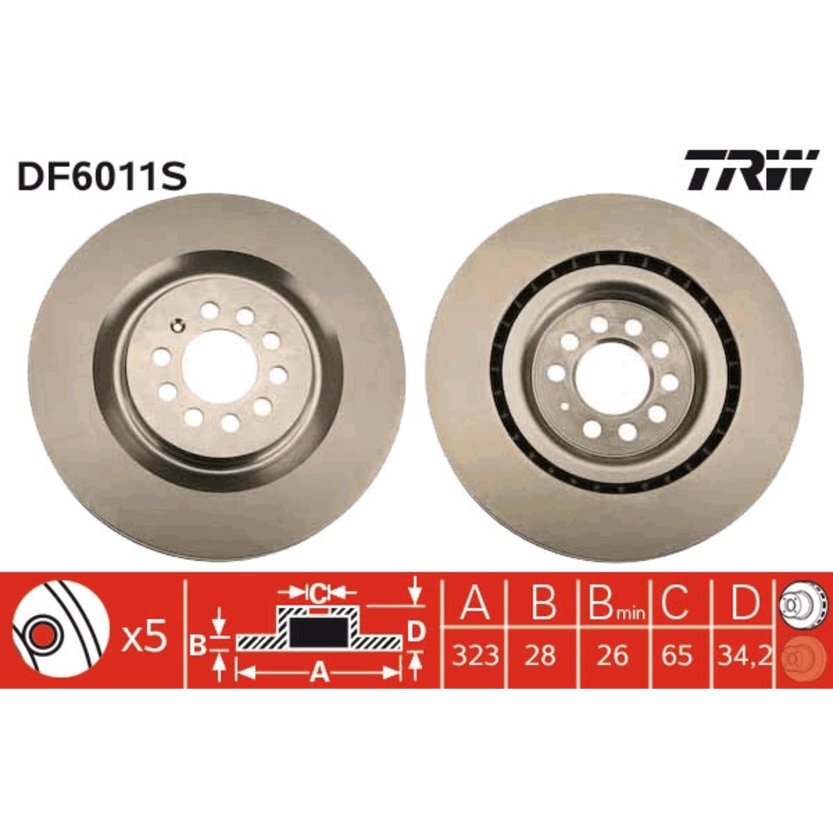 Jarrulevy TRW DF6011S