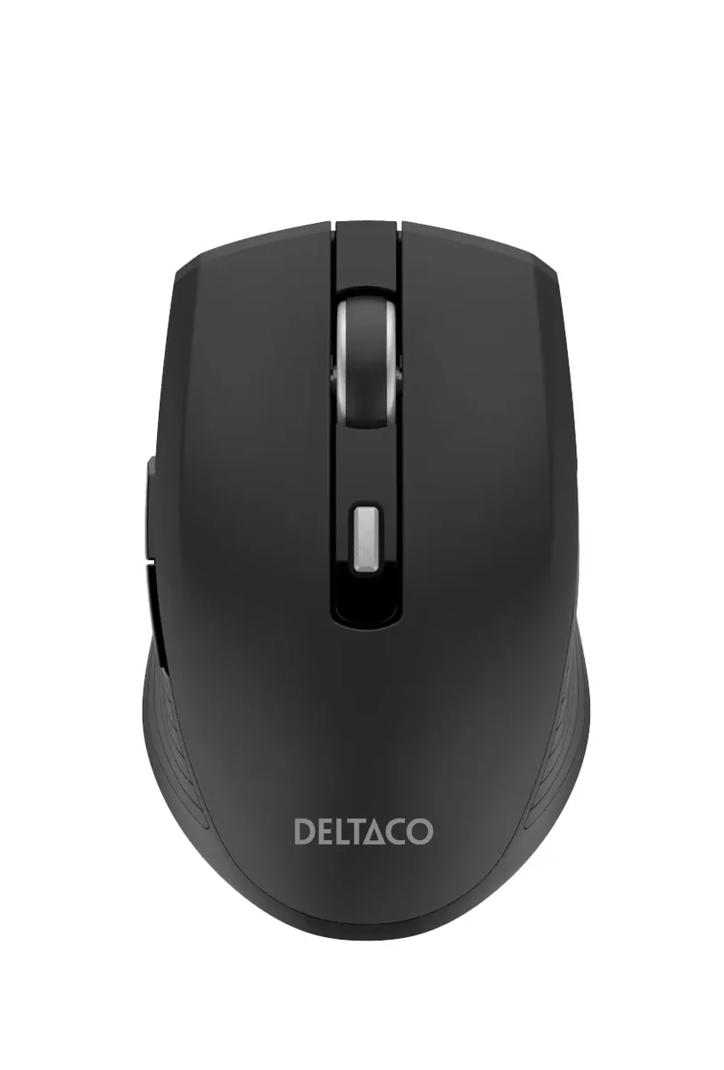 Deltaco Silent Wireless USB-C Travel Mouse with USB-C Rece - Hiiri - 6 painiketta - Musta