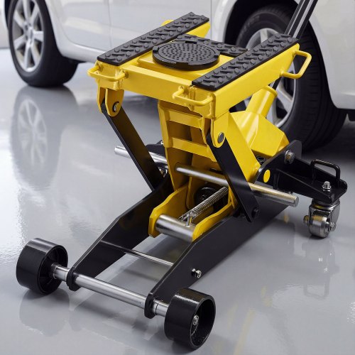 VEVOR Low Profile Floor Jack, 2 Ton Capacity, Steel Racing Floor Jack with Single Piston Quick Lift Pump & Wheels, Hydraulic Trolley Car Lift for Cars, Motorcycles, ATVs, Lifting Range 150-435 mm