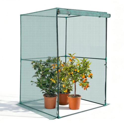 VEVOR Crop Cage, 1.2 x 1.2 x 1.8 m Plant Protection Tent with Zippered Door, Wind-Resistant Tall Crop Cage, Easy to Install, Outdoor Raised Bed Cover, Tomato Plant Netting for Garden Patio Lawn