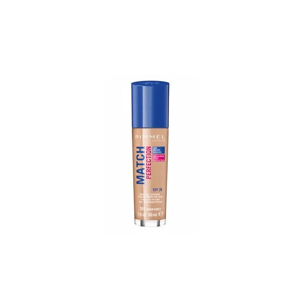 Rimmel Match Perfection Liquid Foundation SPF 20 Color 301 Warm Honey 30 ml