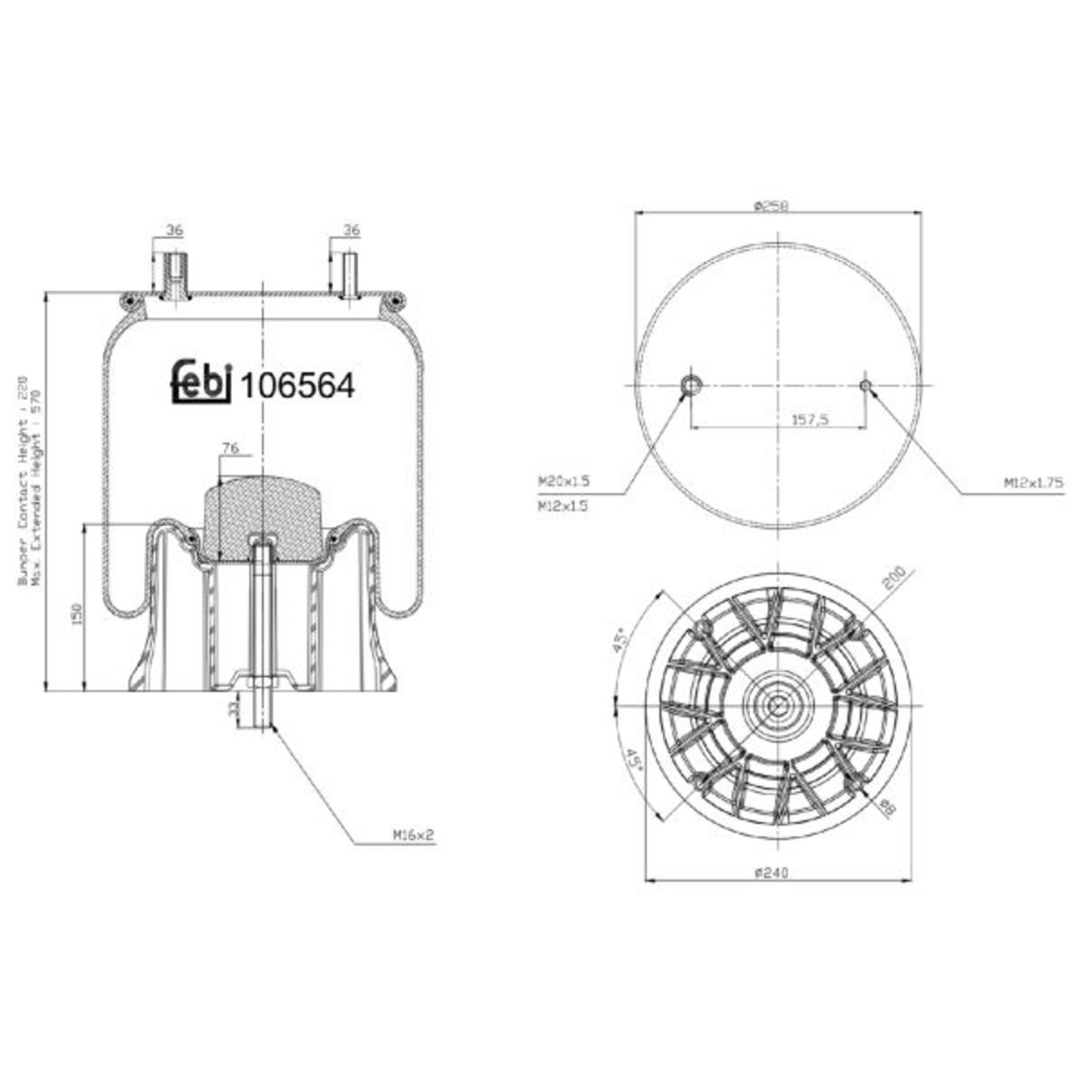 Metallipalje, ilmajousitus FEBI BILSTEIN 106564