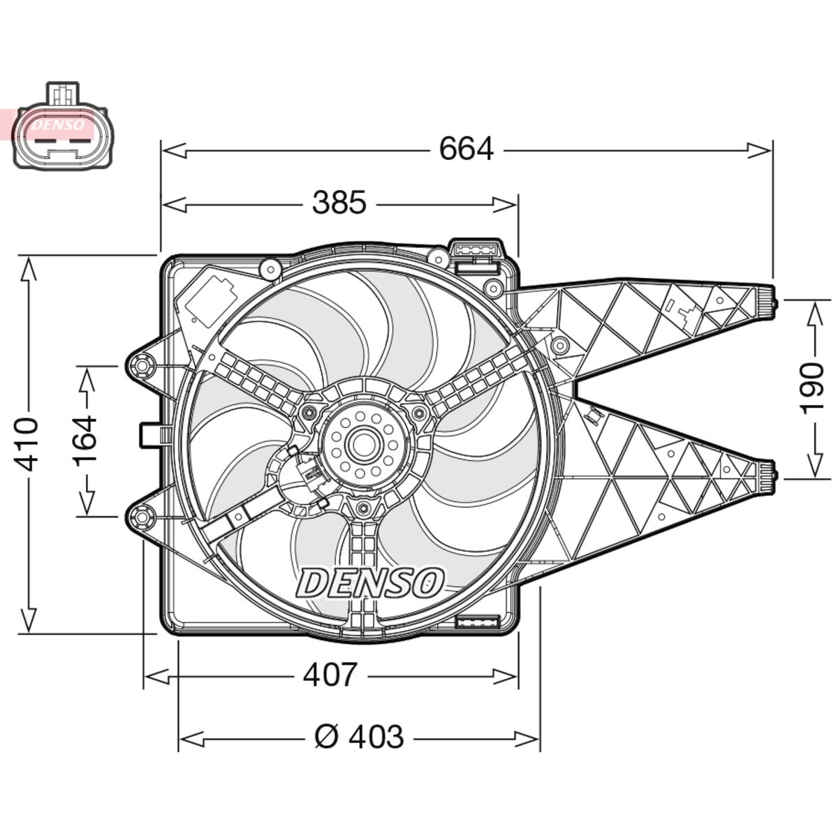 Jäähdyttimen tuuletin DENSO DER09309