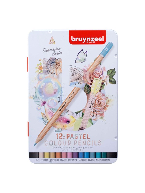 Bruynzeel Expression Colored Pencils Pastel Shades Tin 12