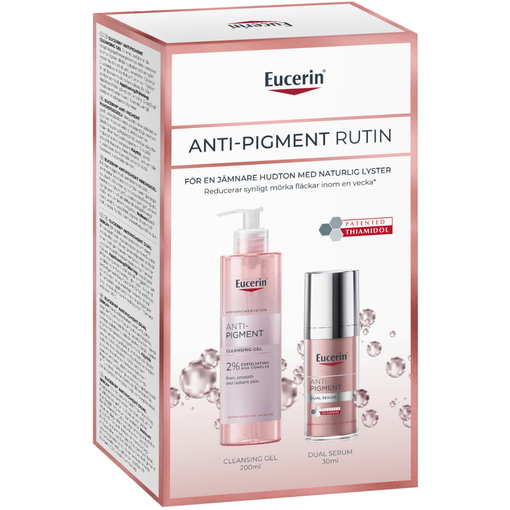 Eucerin Anti-Pigment Cleansing Gel & Dual Serum lahjapakkaus (200ml+30ml)