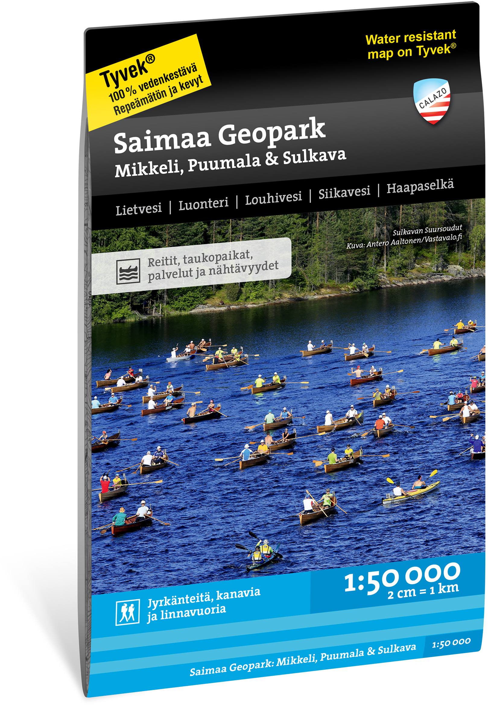 Calazo Geopark Tyvek Mikkeli, Puumala... retkeilykartta, suomi