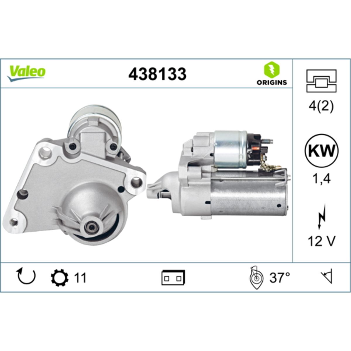 Käynnistysmoottori VALEO 438133