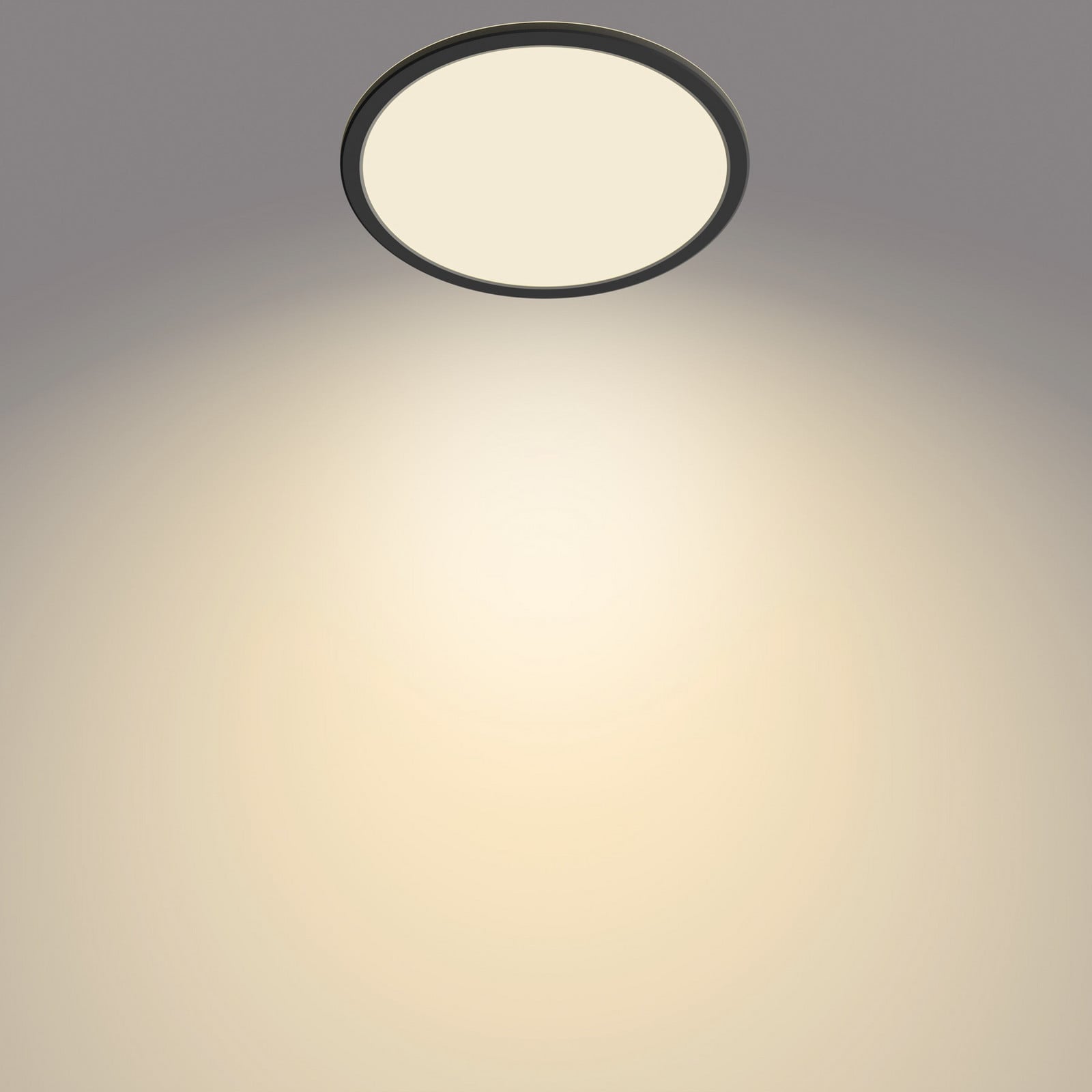 Philips Superslim CL550 Ceiling lamp Ø250 mm LED 15W 2700K SceneSwitch IP44, Black