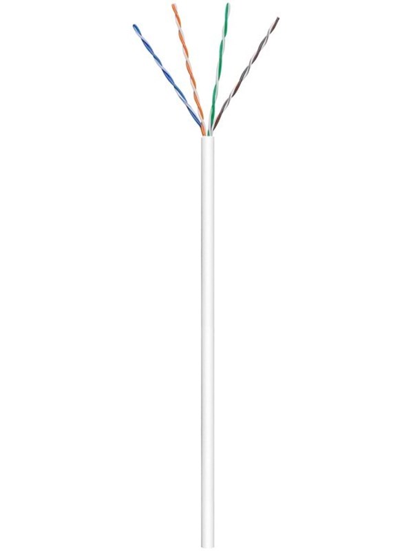 Goobay CAT 6 patchkabel, U/UTP, vit CCA kopparblandning för SOHO applikationer, AWG 23/1 (solid), PVC