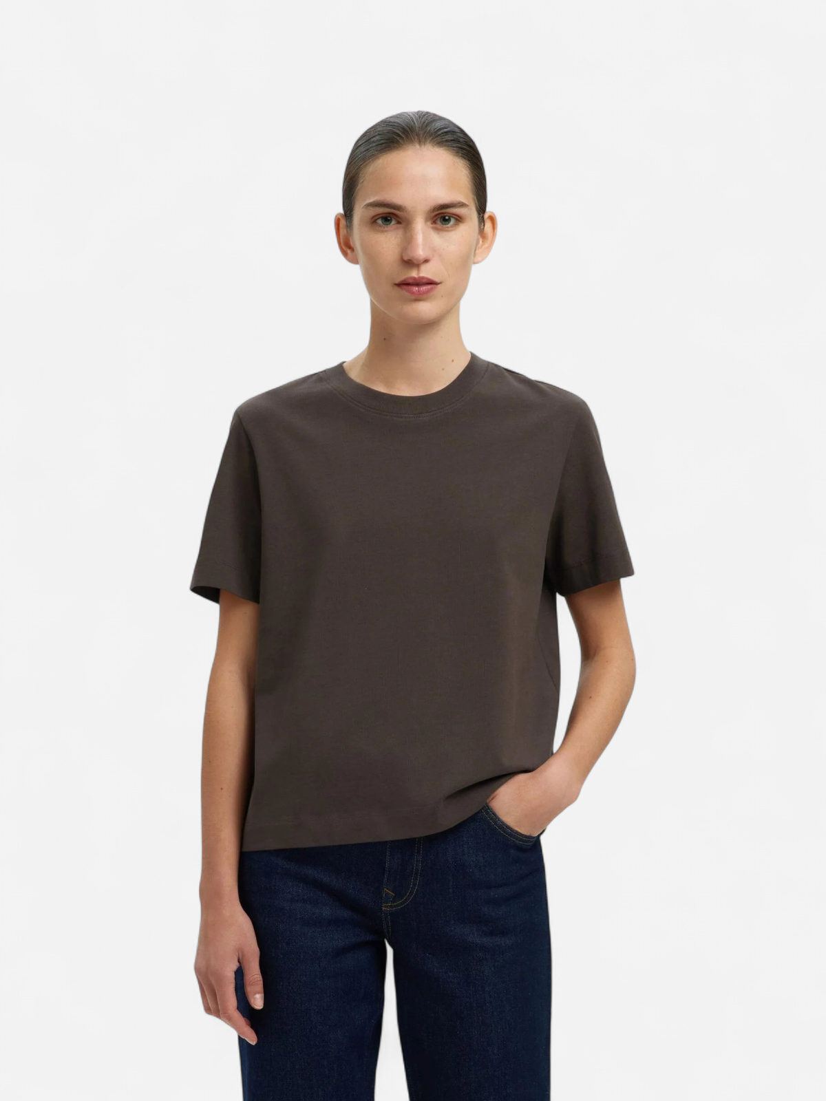 Selected Femme naisten T-paita Essential Boxy Tee, Delicioso