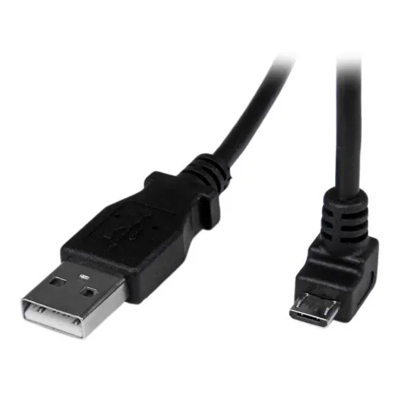 StarTech USB-A – Down Angle Micro USB -kaapeli, 2 m, musta