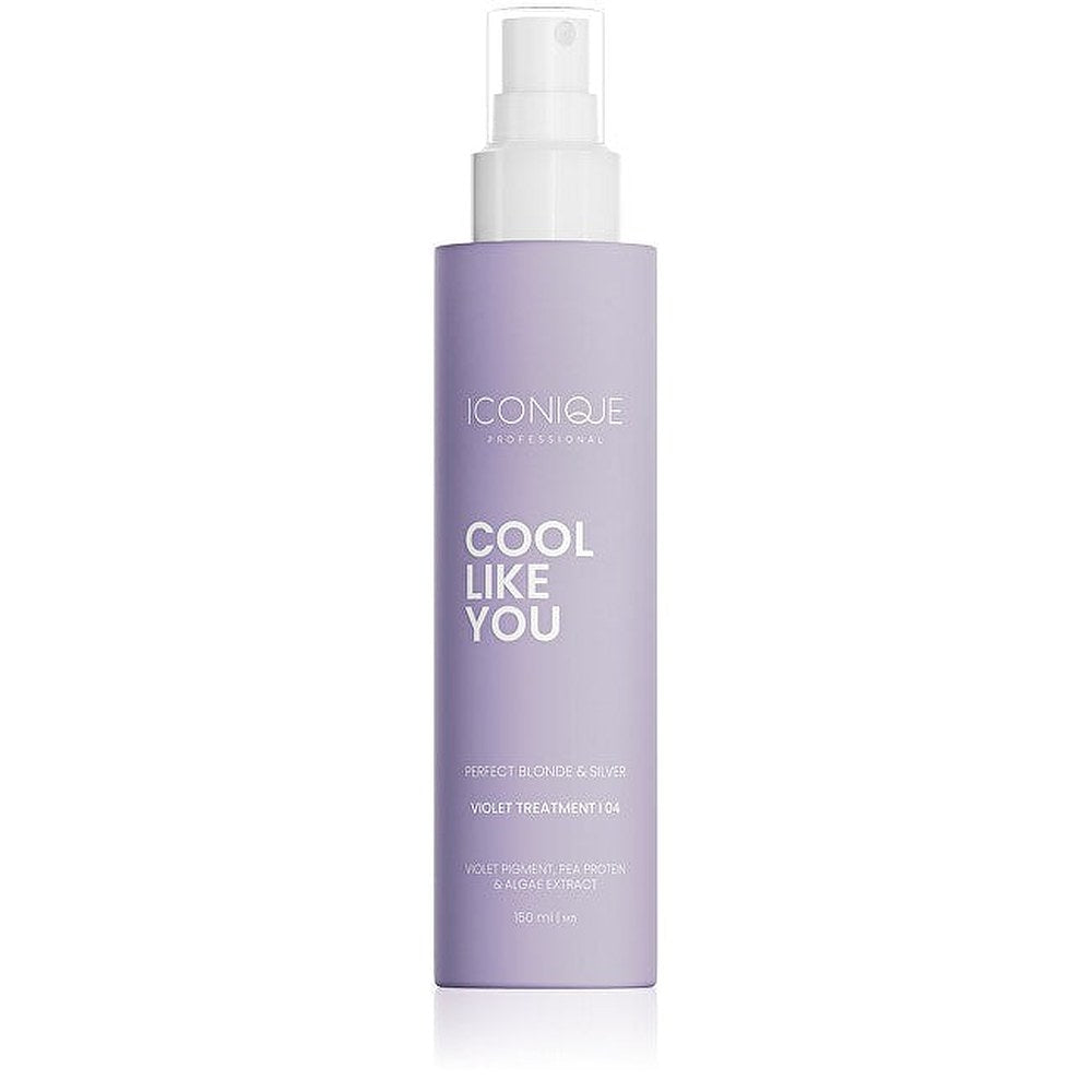 ICONIQUE Professional KYLMÄ KUIN SINÄ Täydellinen Blonde & Silver Violet, iholle jätettävä neutraloiva hoito keltaisille sävyille 150 ml