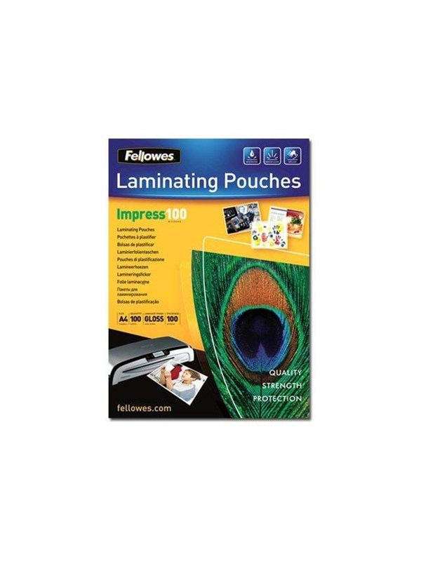 Fellowes Laminointitaskut A4 100 mic. 100/pkt, kiiltävä 5351111 Vastaa: N/A