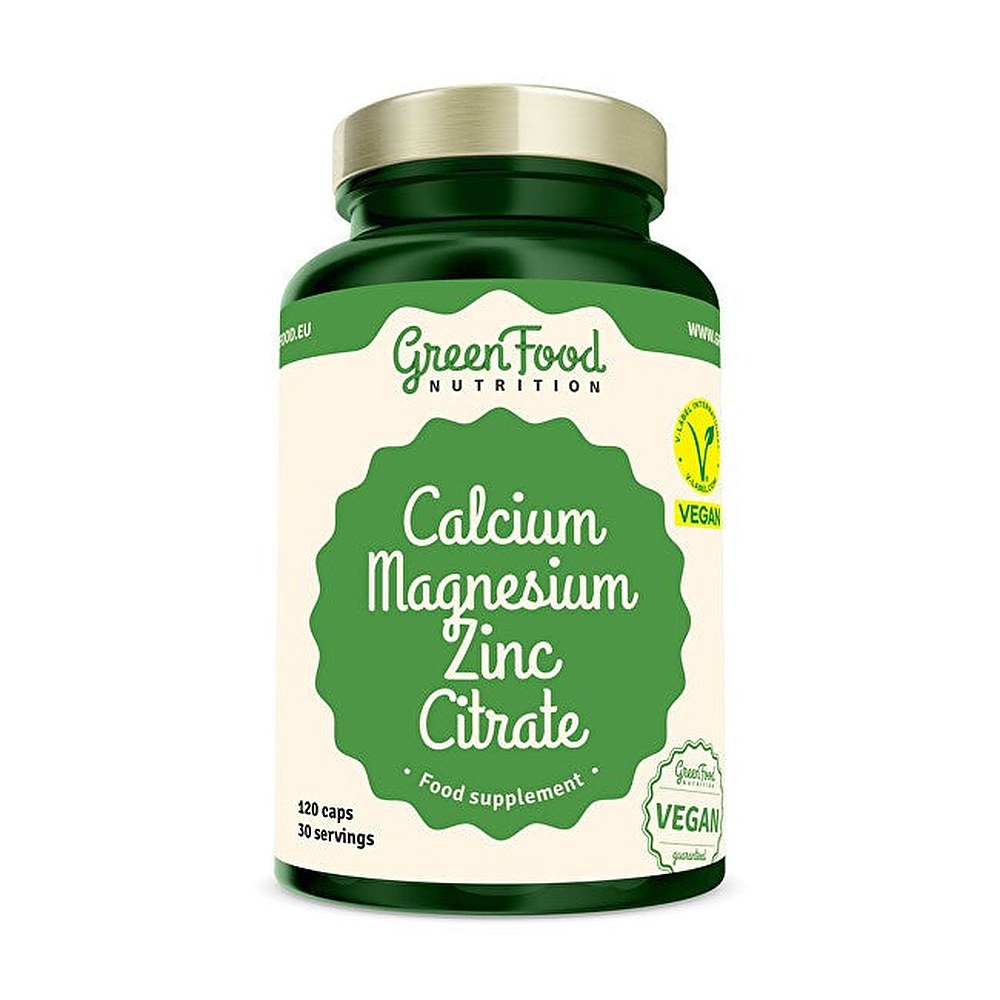 Greenfood Citrato Calcio, Magnesio e Zinco 120 capsule — Integratore