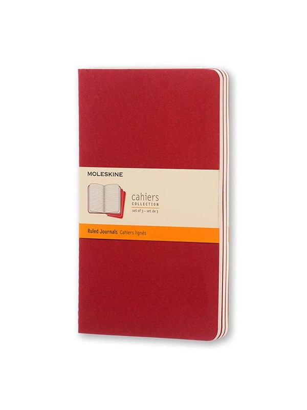 Moleskine Ruled Cahier L - Red Cover (3 Set)