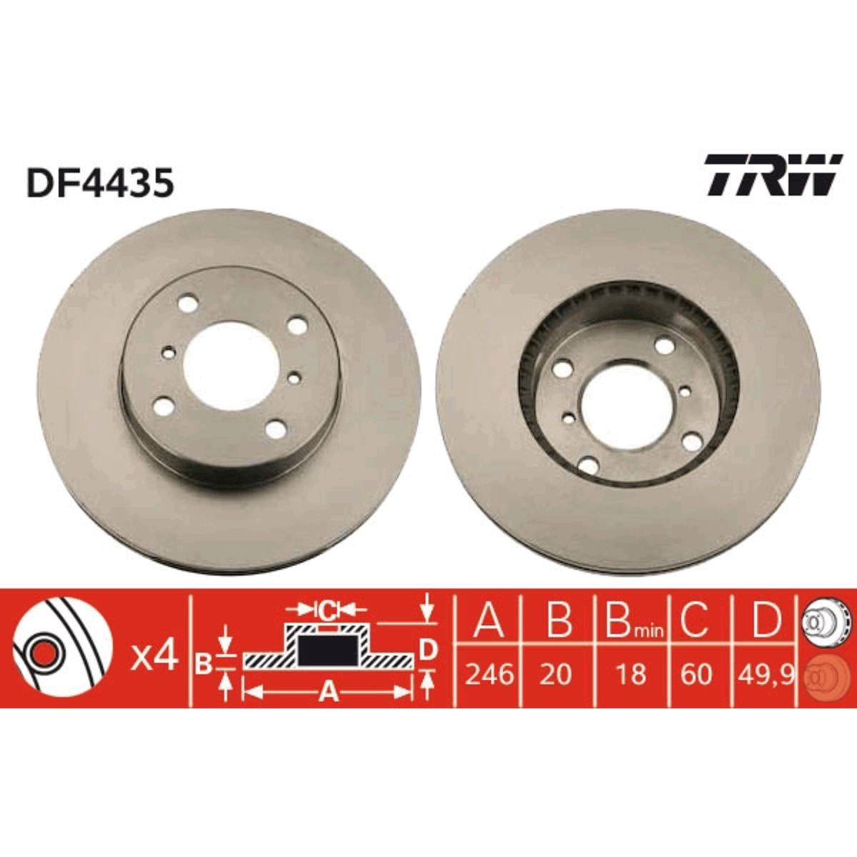 Jarrulevy TRW DF4435