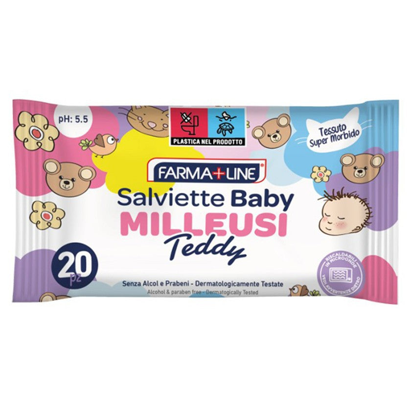 Farmaline Teddy Monikäyttöiset Vauvan Pyyhkeet - 20 kpl