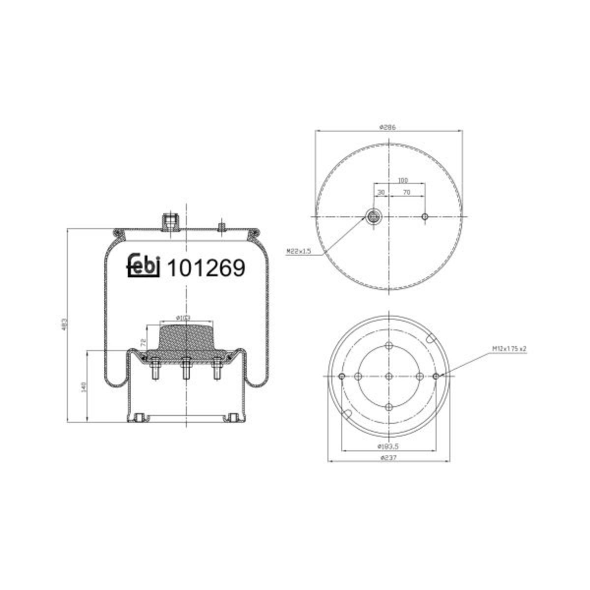 Metallipalje, ilmajousitus FEBI BILSTEIN 101269