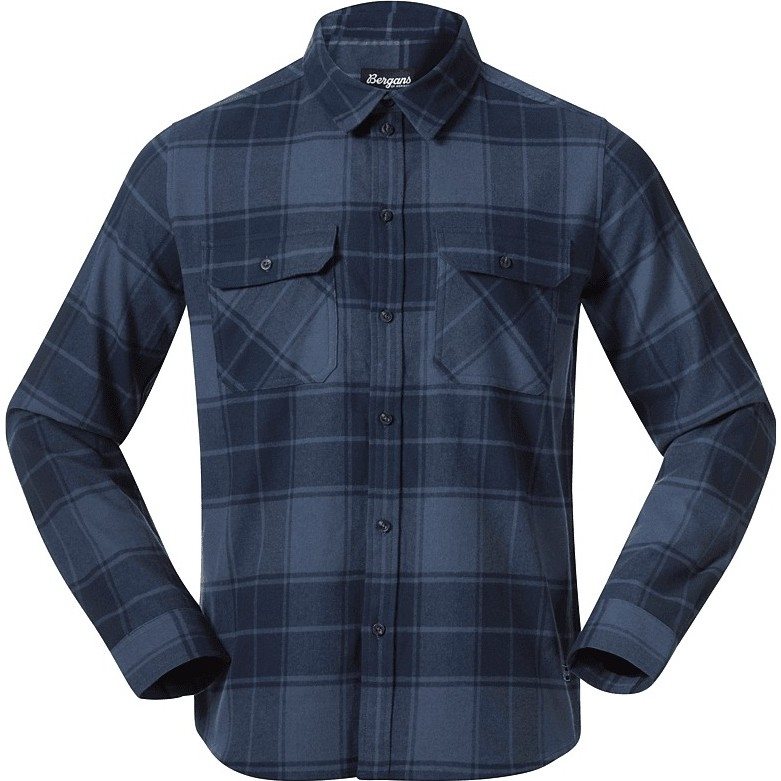 Bergans Nordmarka Flannel Shirt Men Granite Blue/Navy Blue Check - M