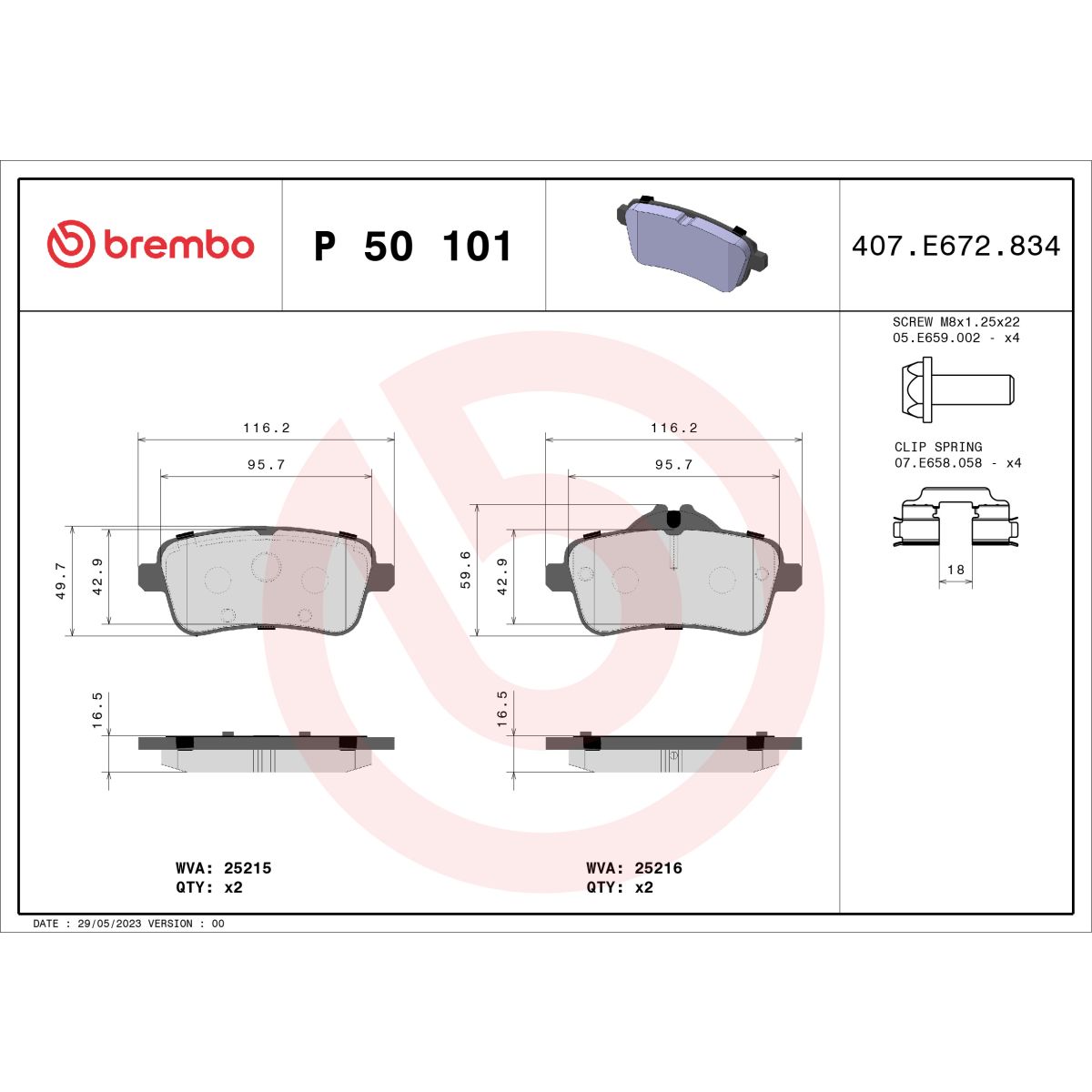 Jarrupalat, levyjarru BREMBO P 50 101
